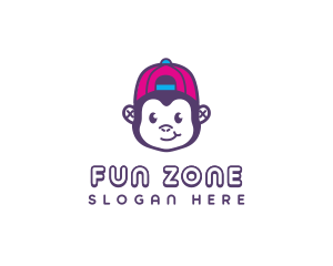 Cute Monkey Cap logo design