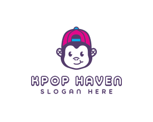 Cute Monkey Cap logo design