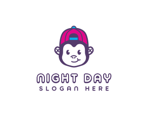 Cute Monkey Cap logo design