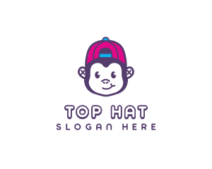 Cute Monkey Cap logo design