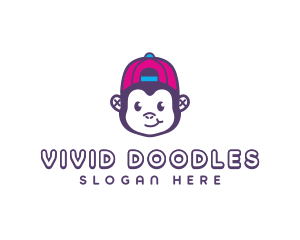 Cute Monkey Cap logo design