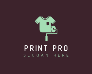 T-shirt Printing Paint Roller logo design