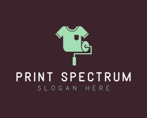 T-shirt Printing Paint Roller logo design