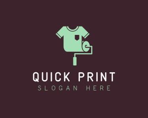 T-shirt Printing Paint Roller logo design