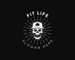 Organic Marijuana Skull logo