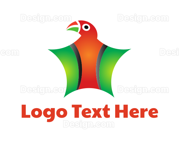 Colorful Parrot Star Logo