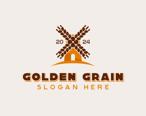 Organic Wheat Windmill logo design