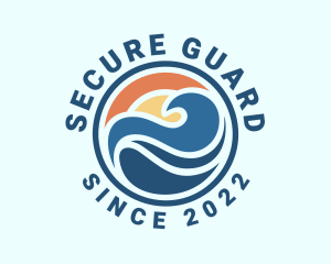 Surfing Tide Badge logo