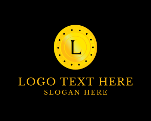 Golden Coin Crypto Letter L logo