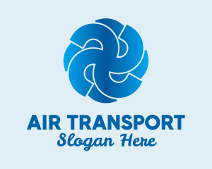 Blue Propeller Air Fan  logo design