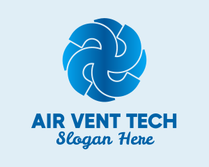 Blue Propeller Air Fan  logo design