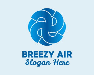 Blue Propeller Air Fan  logo design