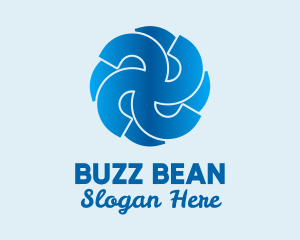 Blue Propeller Air Fan  logo design