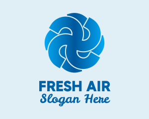 Blue Propeller Air Fan  logo design