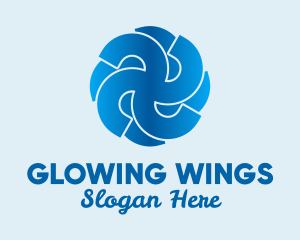 Blue Propeller Air Fan  logo design