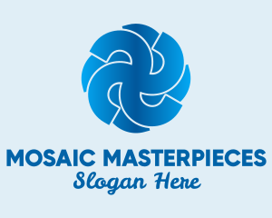 Blue Propeller Air Fan  logo design