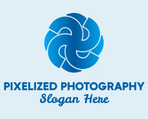 Blue Propeller Air Fan  logo design