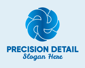 Blue Propeller Air Fan  logo design