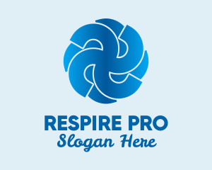 Blue Propeller Air Fan  logo design