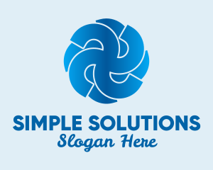 Blue Propeller Air Fan  logo design