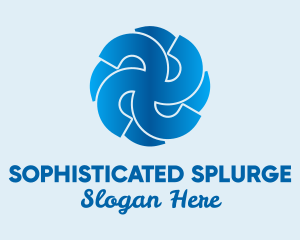 Blue Propeller Air Fan  logo design