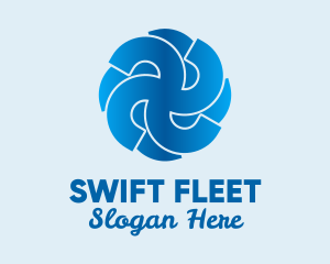 Blue Propeller Air Fan  logo design