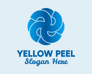 Blue Propeller Air Fan  logo design