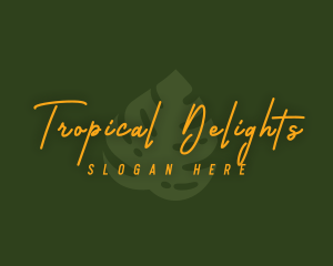 Tropical Monstera Leaf logo design