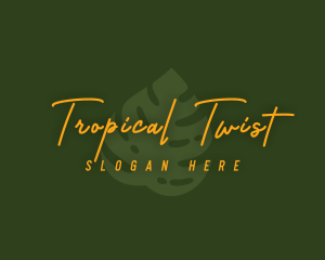 Tropical Monstera Leaf logo design