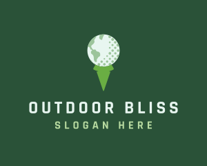 Globe Golf Ball logo design