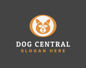 Corgi Dog Heart logo design