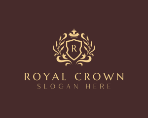 Royalty Crown Shield Ornament logo design