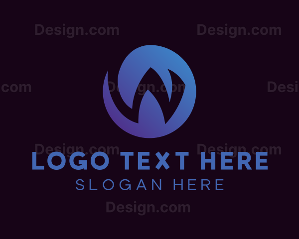 Gradient Circle Letter W Logo