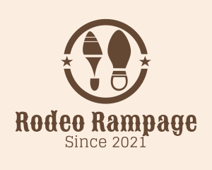 Cowboy Footsteps Shoes logo design