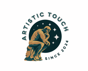 Thinker Man Statue  logo