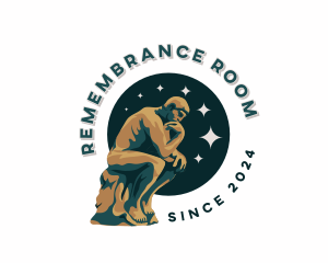 Thinker Man Statue  logo
