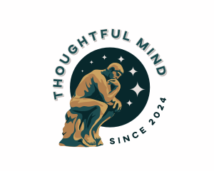 Thinker Man Statue  logo