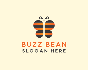 Bee Butterfly Insect logo design