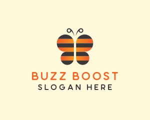 Bee Butterfly Insect logo design