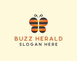 Bee Butterfly Insect logo design