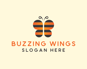 Bee Butterfly Insect logo design