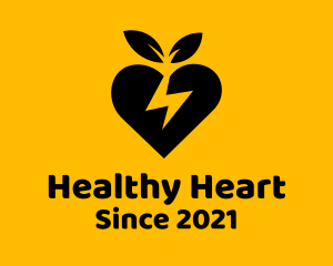 Leafy Heart Lightning logo design