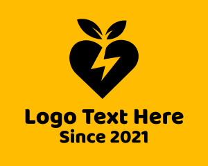 Cardiovascular - Leafy Heart Lightning logo design
