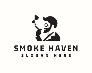 Minimalist Gentleman Smoke logo design