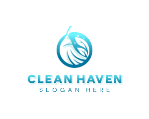 Broom Janitorial Cleaning logo design