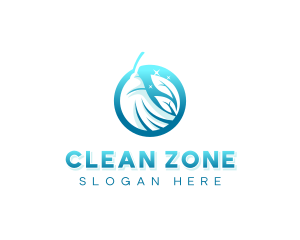 Broom Janitorial Cleaning logo design