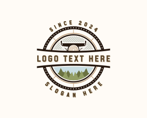 Saw Log Woodwork Logo