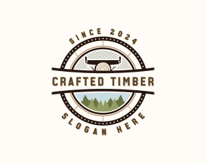 Saw Log Woodwork logo design