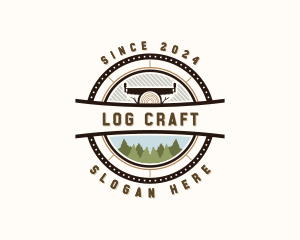 Saw Log Woodwork logo design