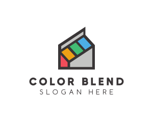 Colorful Ink House logo design